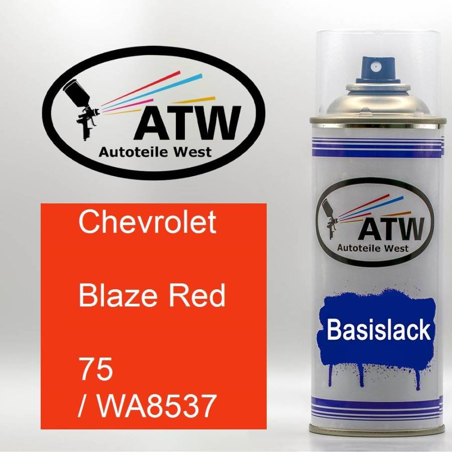 Chevrolet, Blaze Red, 75 / WA8537: 400ml Sprühdose, von ATW Autoteile West.